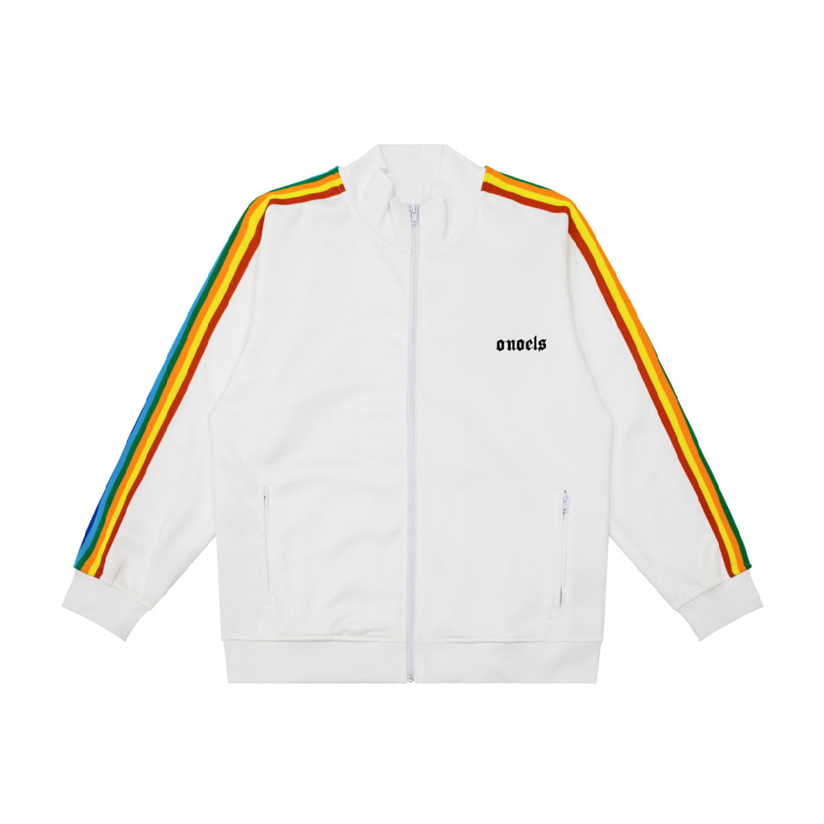 Angel Rainbow Side Woven Strip Classic Vintage Baggy Coat