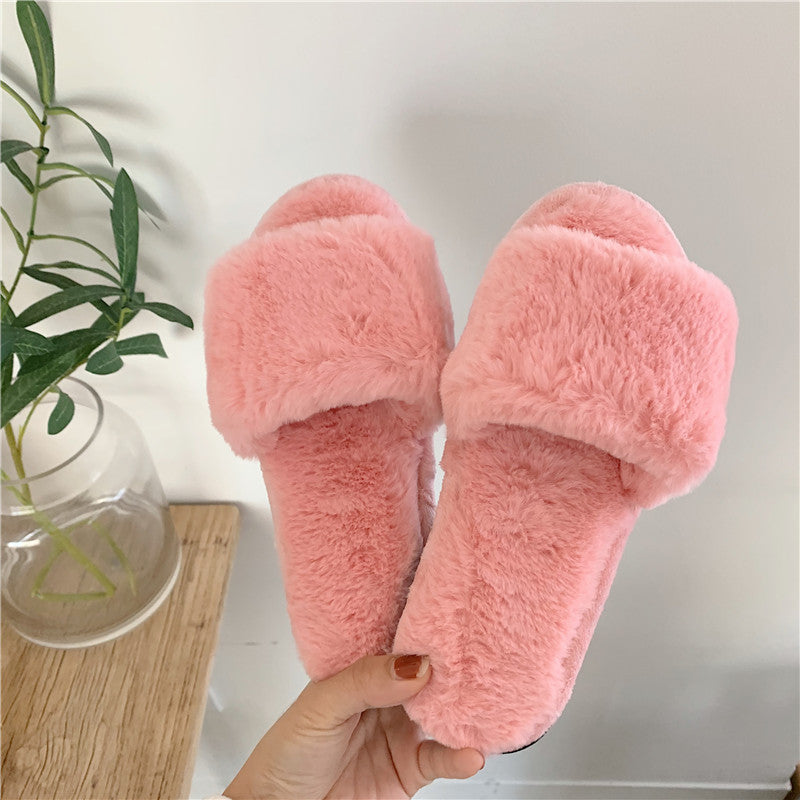 Cotton Slippers Non-Slip Women's Home Comfort Confinement Plush Plush Warm Cotton Slippers