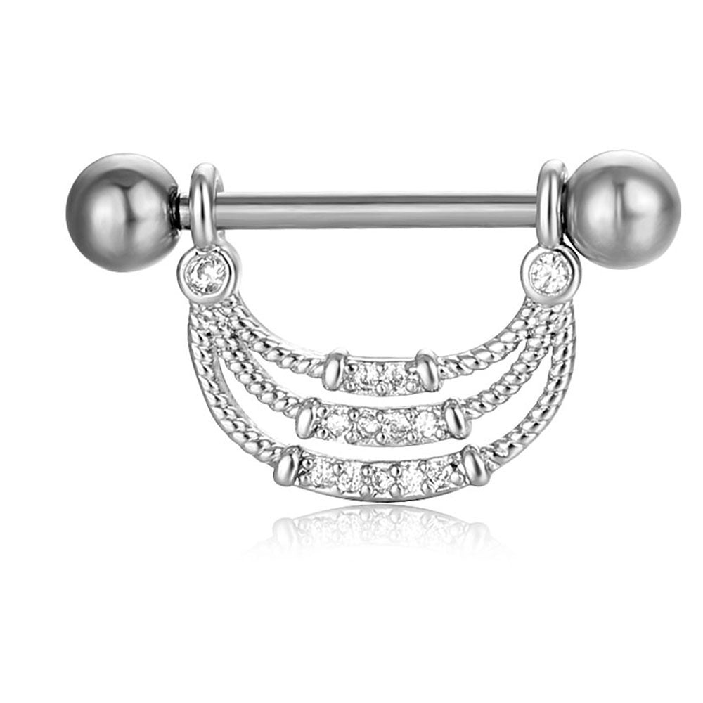 Puncture Nipple Ornament Inlaid Zircon Ring Nails