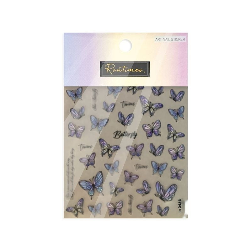 Colorful Butterfly Graceful Relief Laser 5d Three-dimensional Adhesive Waterproof Nail Sticker