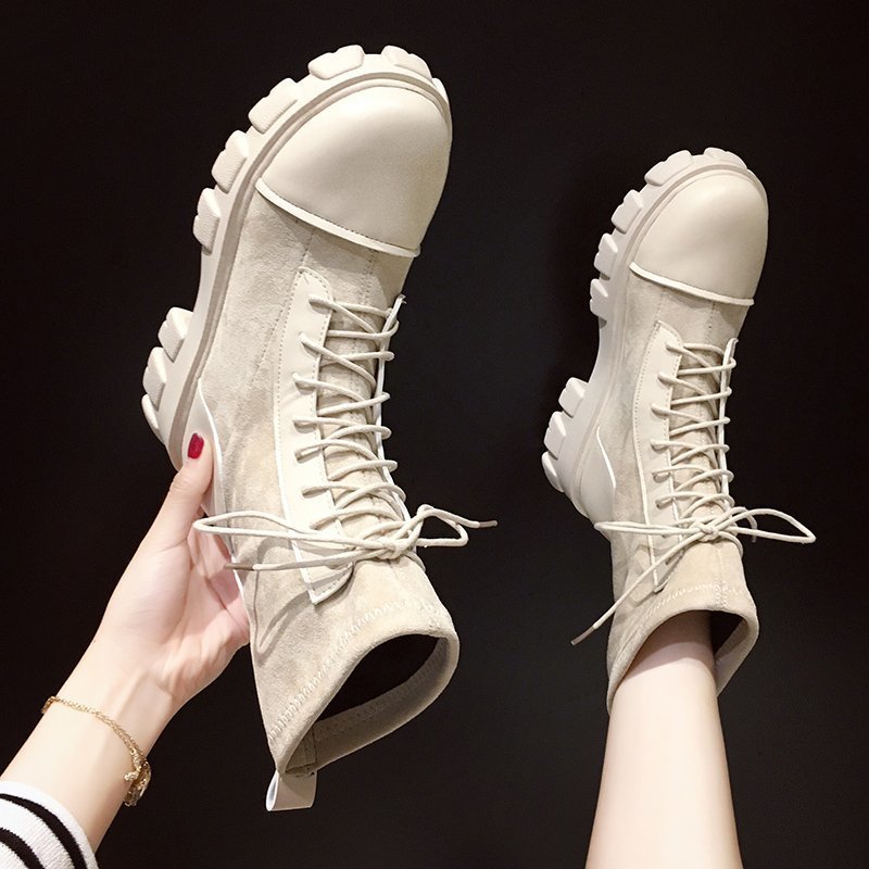 English style knitted Martin boots