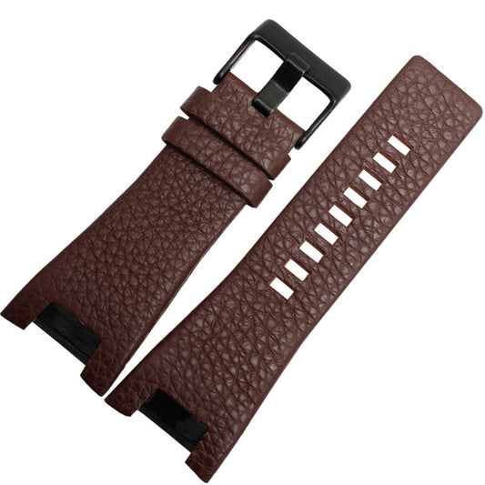 Lychee-grain cowhide notch plain strap