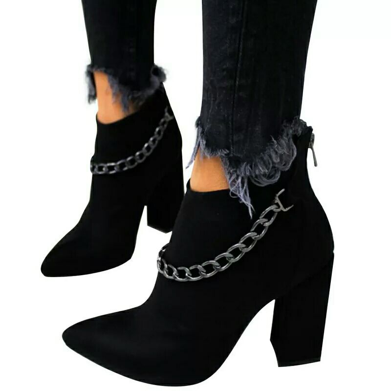 Pointed high heel short boots women autumn and winter