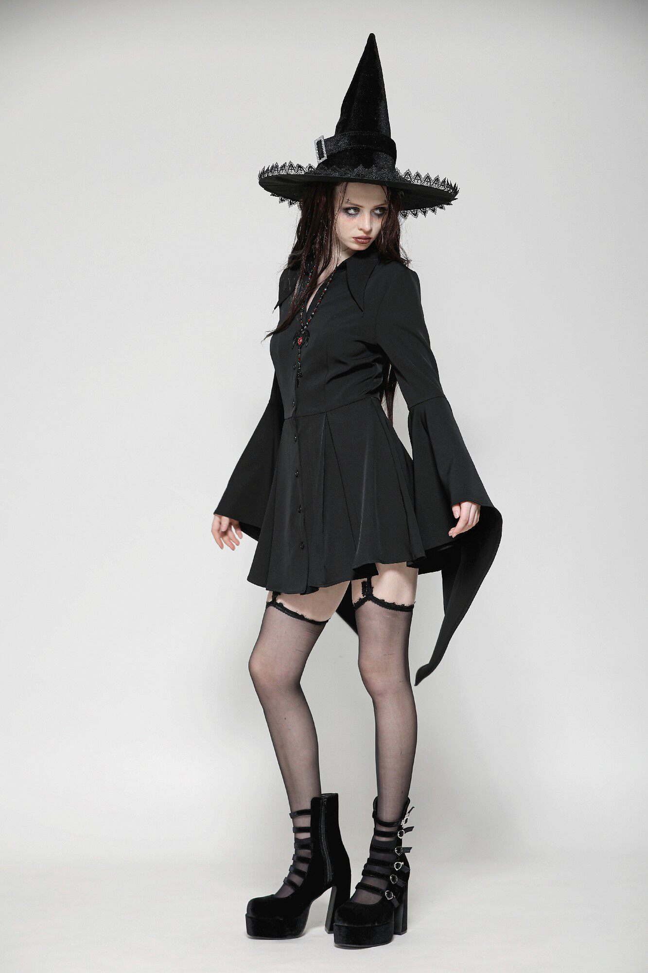 New Womens Gothic Hooded Cloak Coat Asymmetrical
