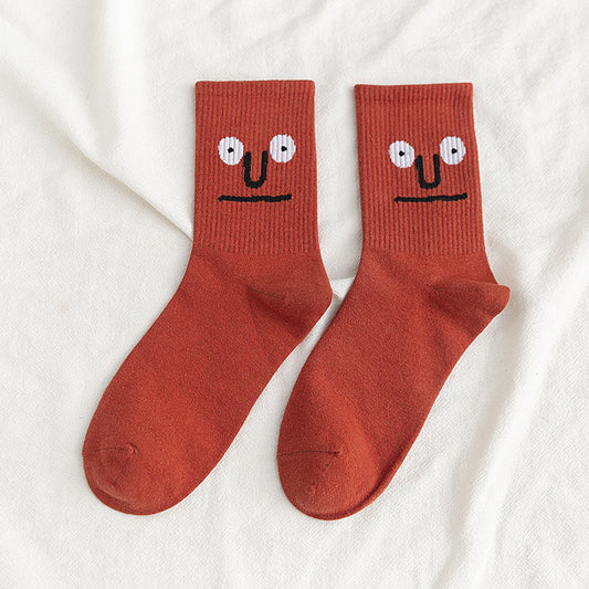 Funny Expression Jacquard Personality Ladies Stockings