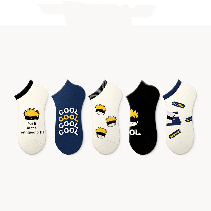 Tide Socks Female Shallow Mouth Socks Male Original Cute Cartoon Avatar Boat Socks Invisible Short Socks