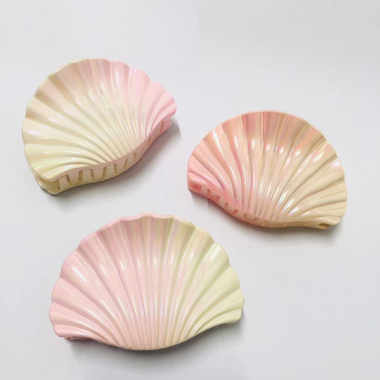 Iridescent Shell Hair Clip In Vibrant Ocean Design
