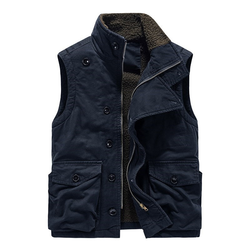 Men's Thickened Multi-pocket Plus-sized Plus-sized Waistcoat Men's Vest Jacket