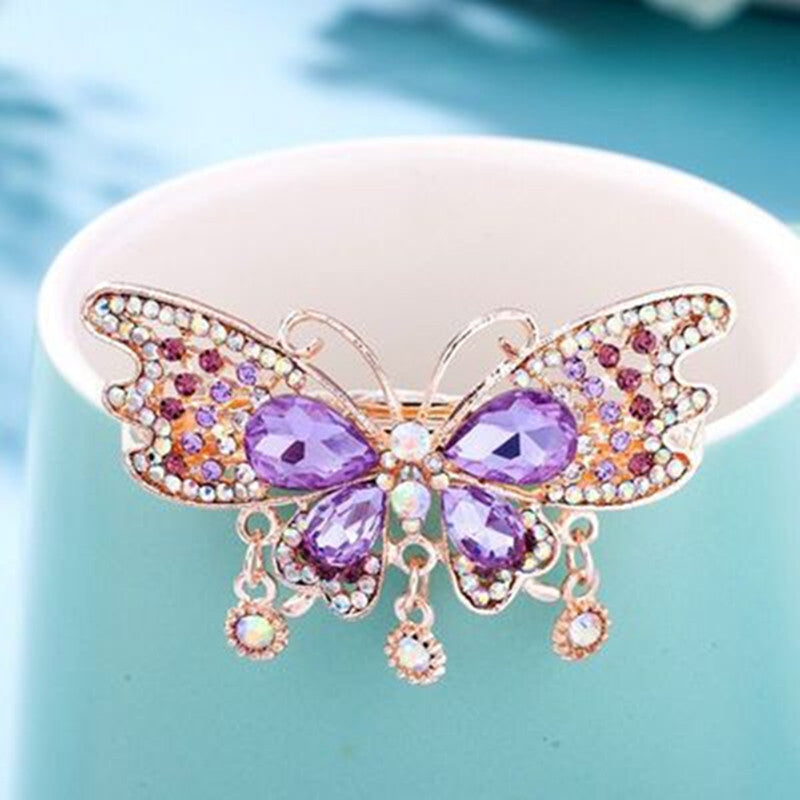 Crystal Inlaid Diamond Spring Horsetail Hairpin Peacock Hairpin
