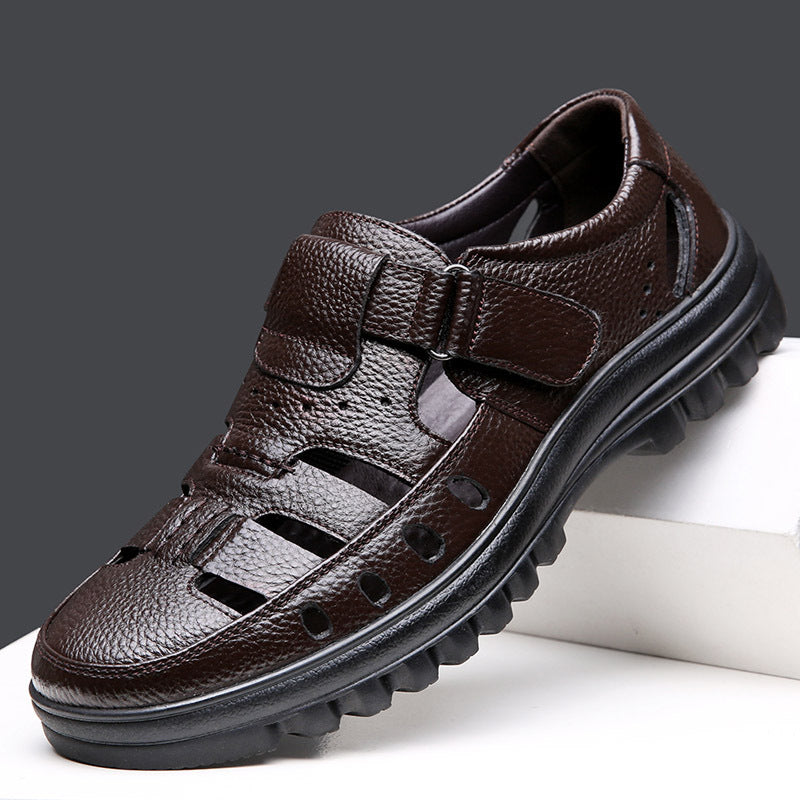 New Fashion Genuine Leather Men's Sandals Retro Rome Shoes