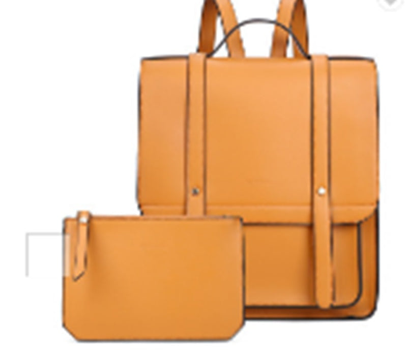 Soft leather solid color shoulder bag