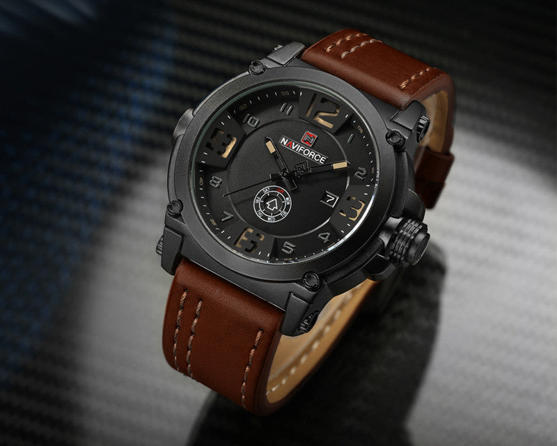 NAVIFORCE 9099 Men's Watch Calendar Men's Watch Waterproof Quartz Strap Watch