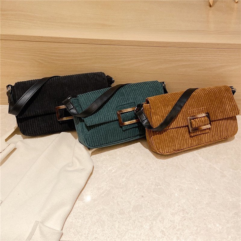 Corduroy fashion all-match trend shoulder bag