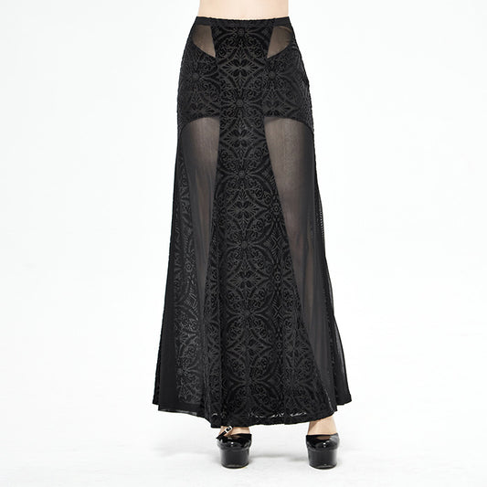 Lady's Court Cross-shaped See-through Skirt