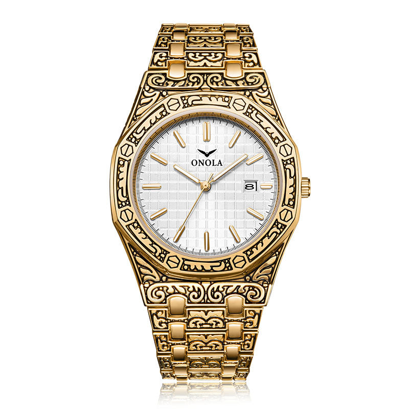 Waterproof steel band watch