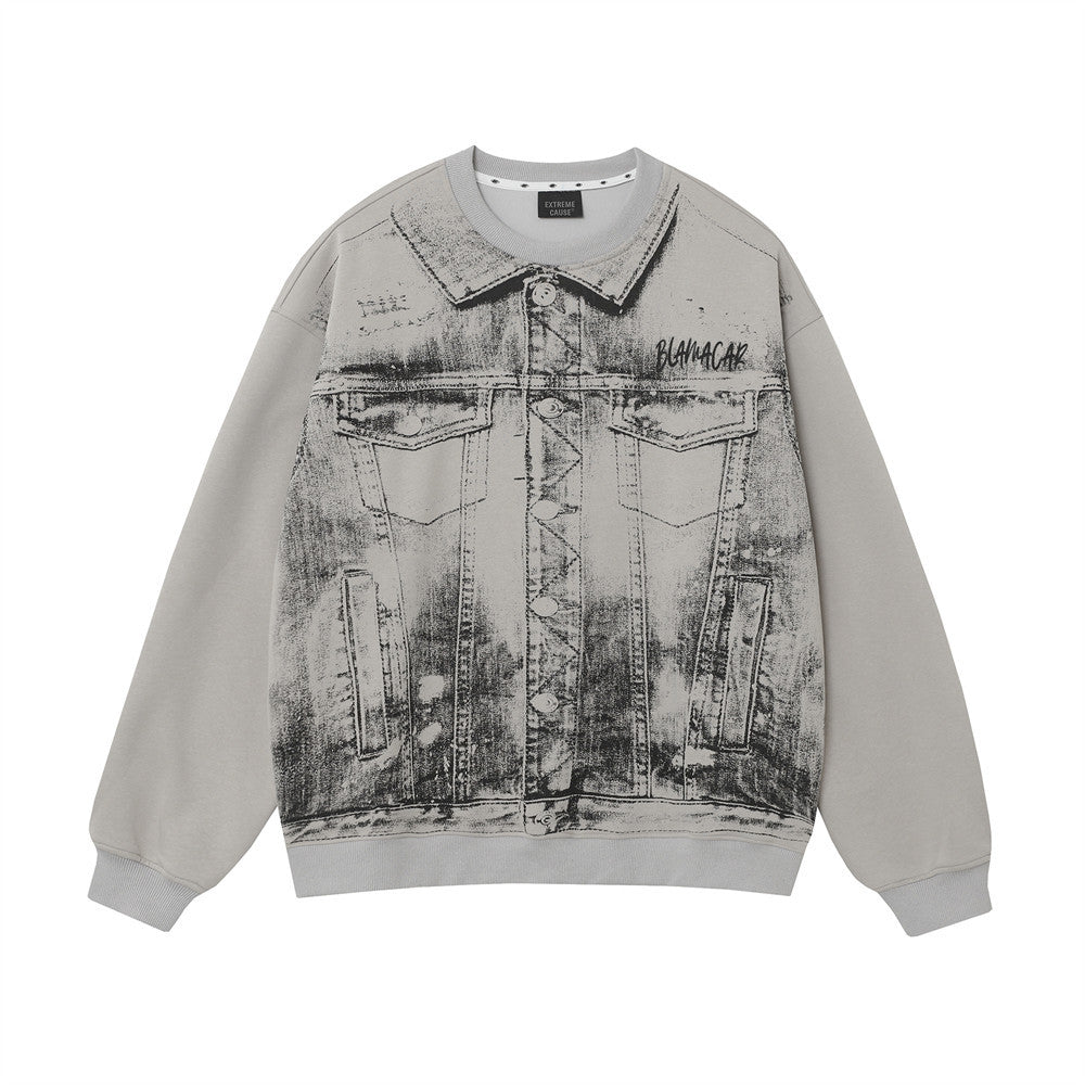 Casual Design Sense Niche Street Trendy Long-sleeve Sports Top