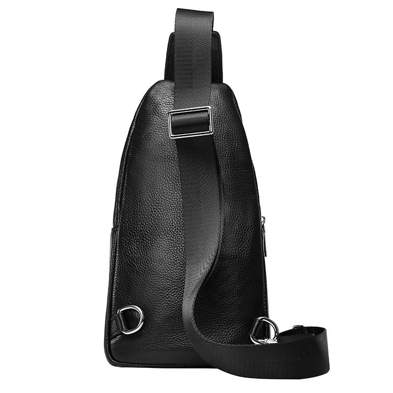New winter men's chest pack new leather satchel business all-match shoulder bag