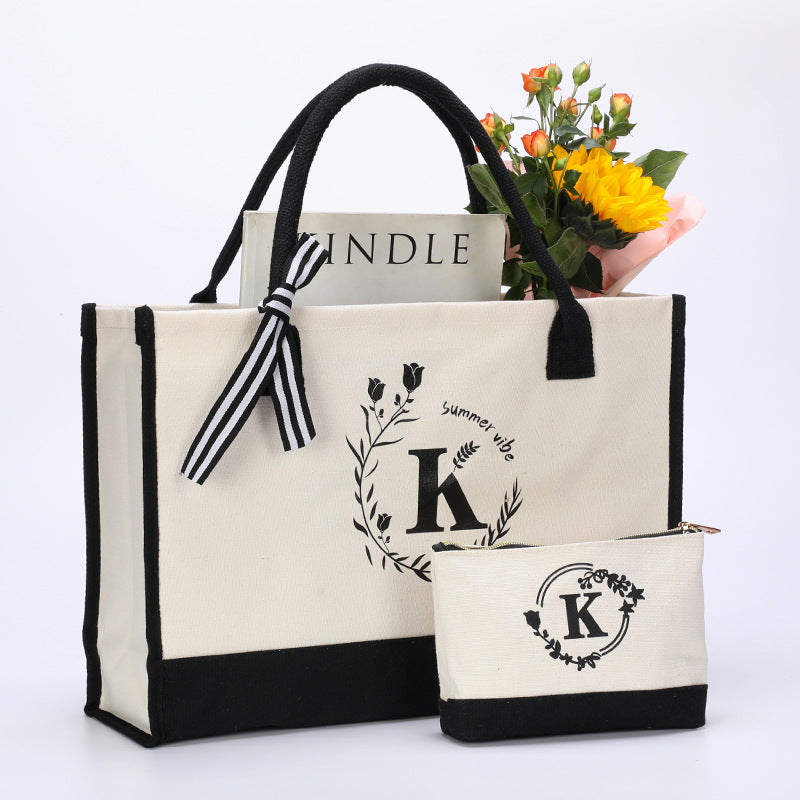 Canvas Bag Personalized First Printed Letter A