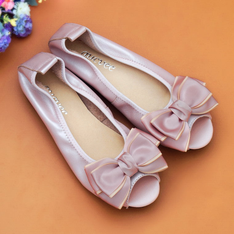 Flat Shoes Fish Mouth Sandal Egg Roll Women's Large Size Leather Soft Sole