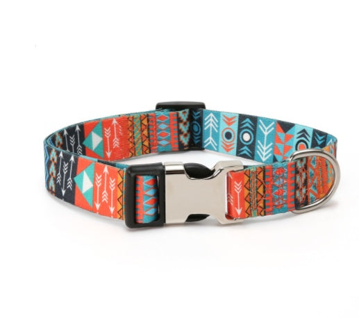 Collar Pet Dog Rope Ethnic Style Striped Forest Polyester Cotton