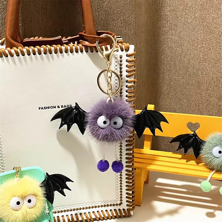 Sød sjov Halloween kunstig minkhår lille djævelspakkevedhæng