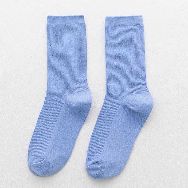 Candy Rainbow Color Mid-calf Cotton Socks