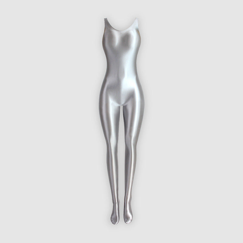 Personalized Stretch Glossy Tights Jumpsuit Women