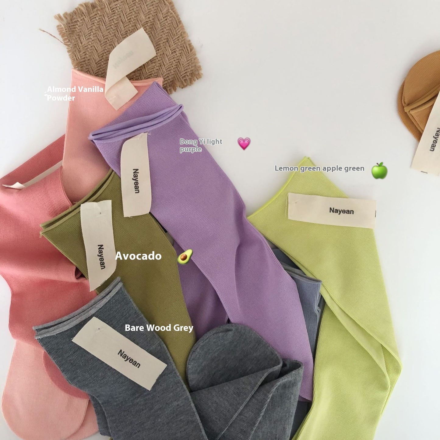 Combed Cotton Tube Socks Straight Board Without Root Multi-color Curling Candy Color