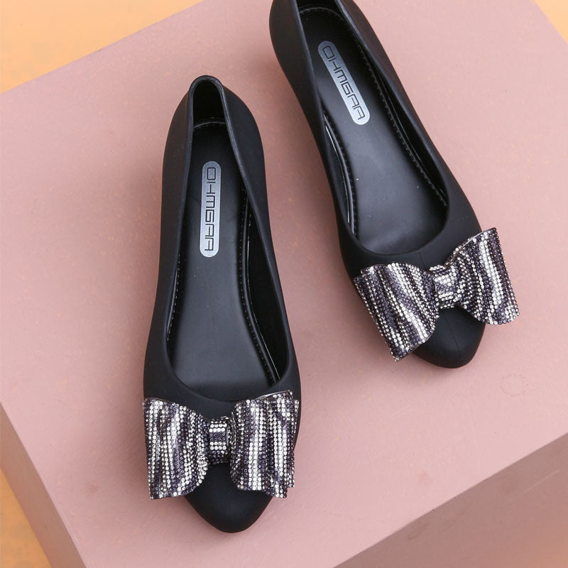New Summer Women's Shoes Pointed Bow Sandals