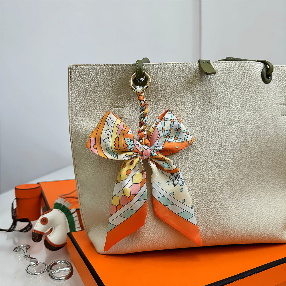 Women's Polyester Bag Decorative Scarf Pendant