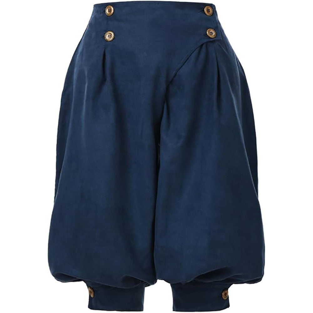 Medieval Renaissance Retro Pirate Suede High Waist Double Breasted