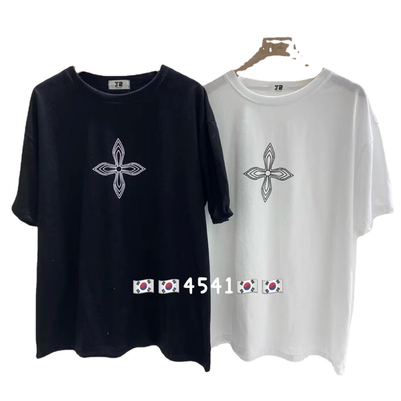 Women's Summer Hong Kong Style Round Neck Printed T-shirt