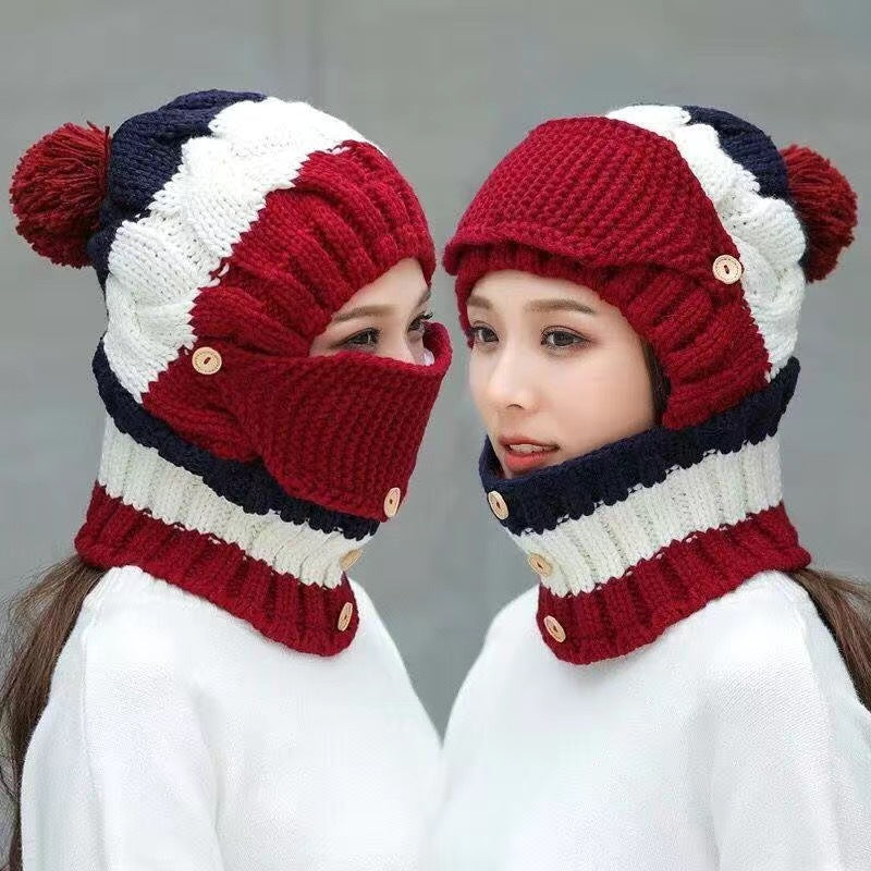 Hat female autumn and winter bib one