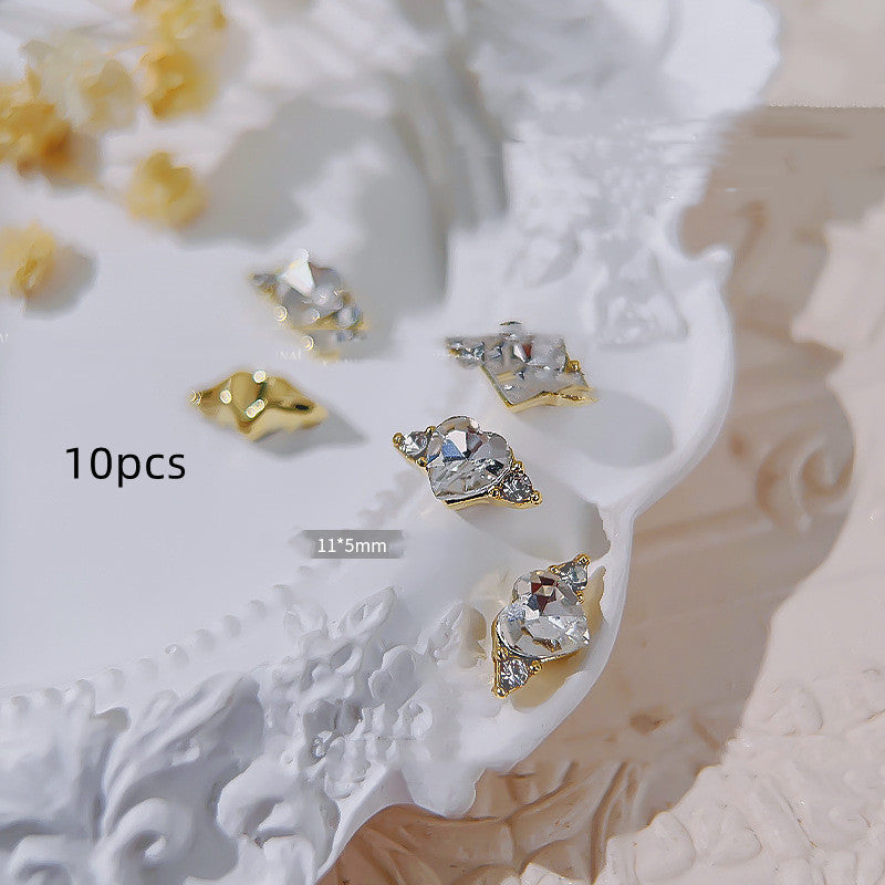 Love Ring Faceted Crystal Diamond Nail Ornament