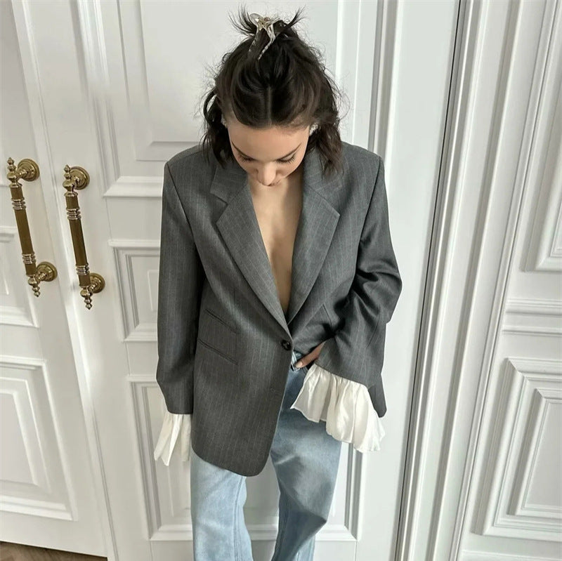 Niche Lapel Two-button Suit Jacket For Women