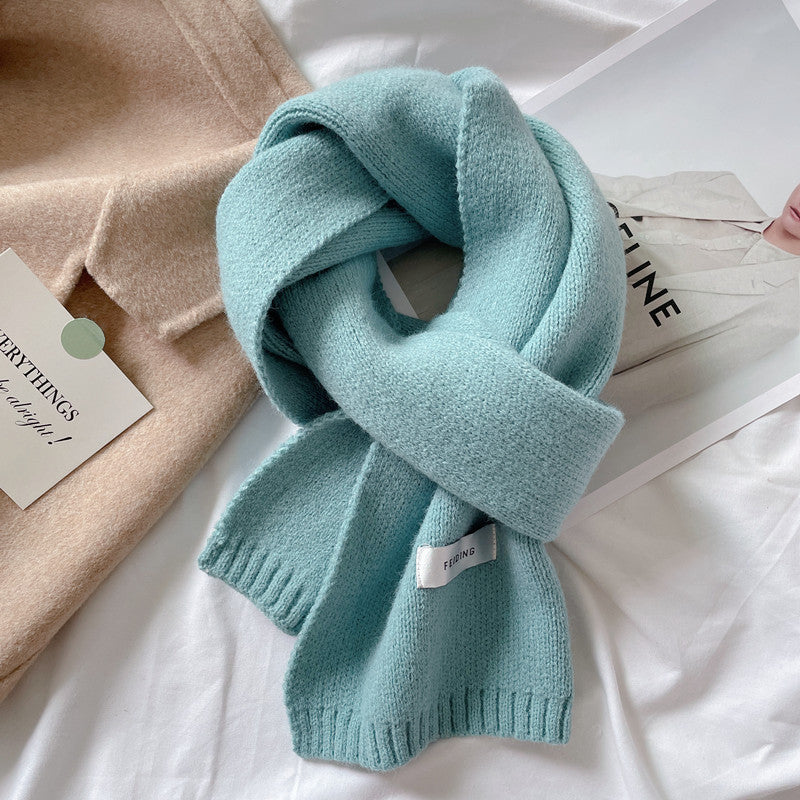 Students' Solid Color Trendy White All-match Scarf