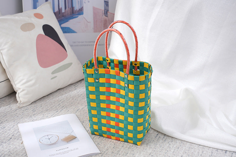 Women's Fashion Diagonal Basket Woven Bag