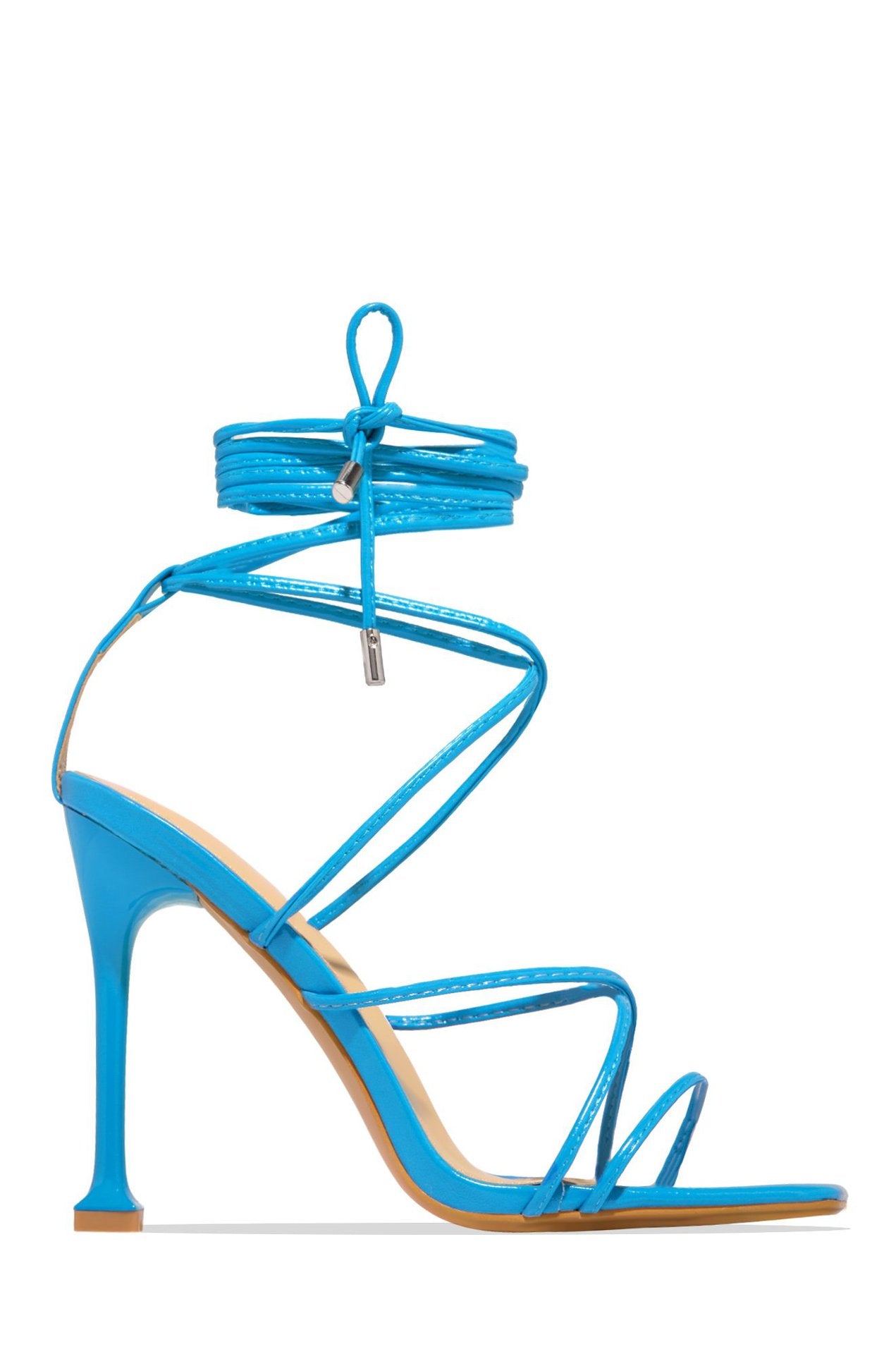 High-heeled Sandals With Square Toe And One Word On The Back