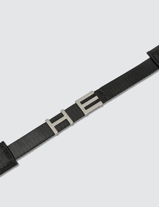 Black Functional Metal Buckle Letter Belt