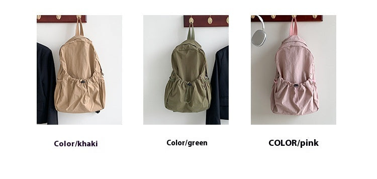 Korean Style Large Capacity Nylon Backpack Girls Ins Lightweight Leisure Commute Simple