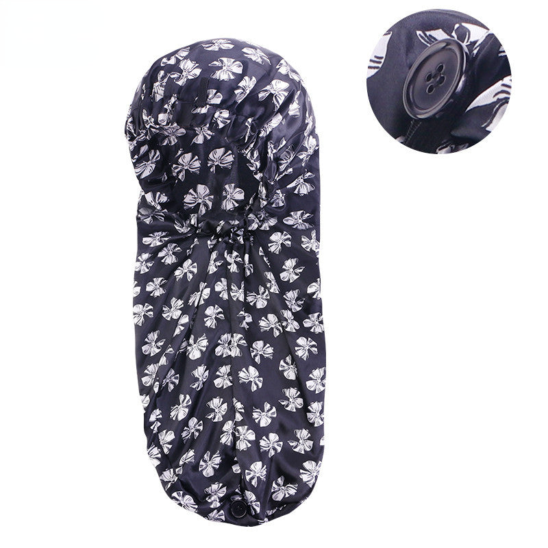 Elastic Buckle Long Cylinder Hair Nightcap