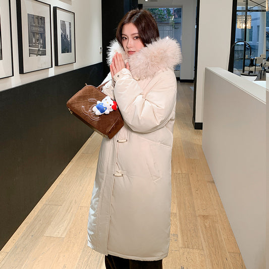 Korean Version Loose Thick Chinese Knot Button Cotton Coat