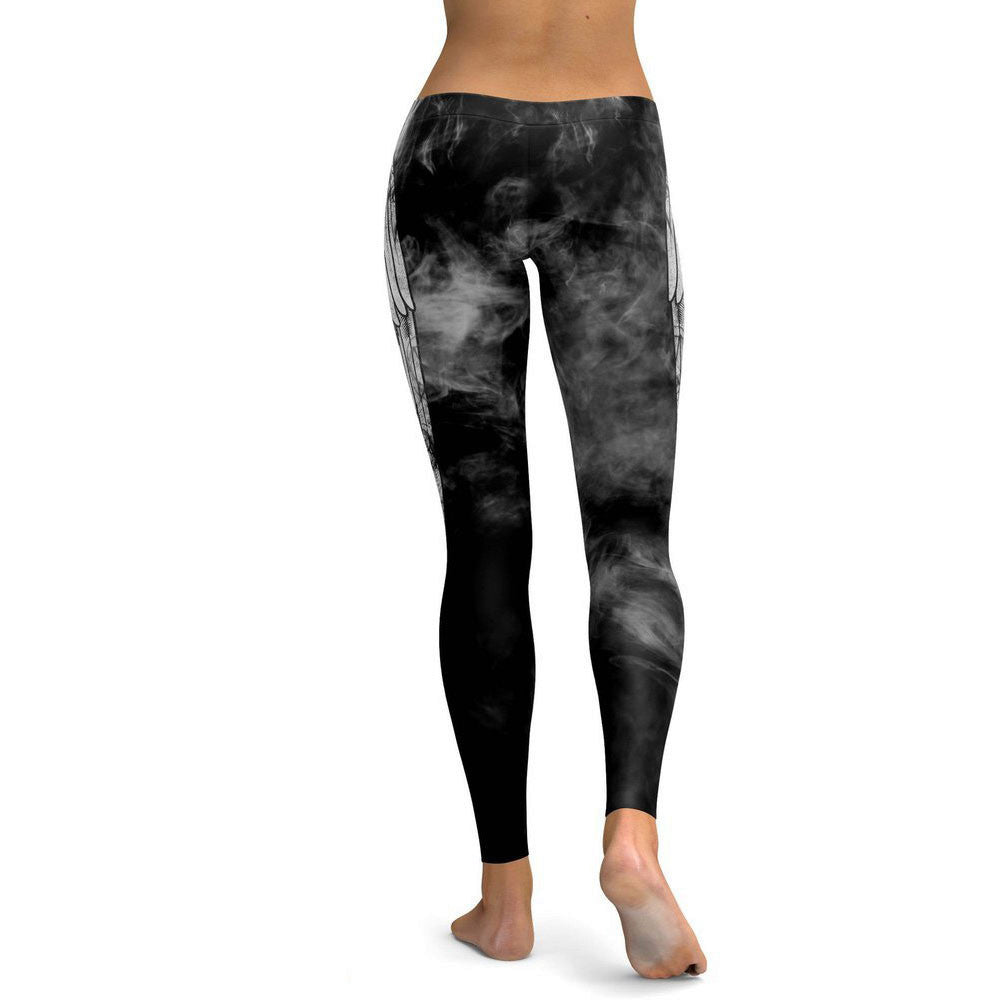 Yoga angel wings print sweatpants