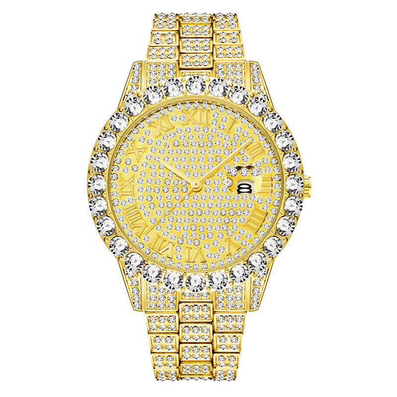 Diamond waterproof quartz watch