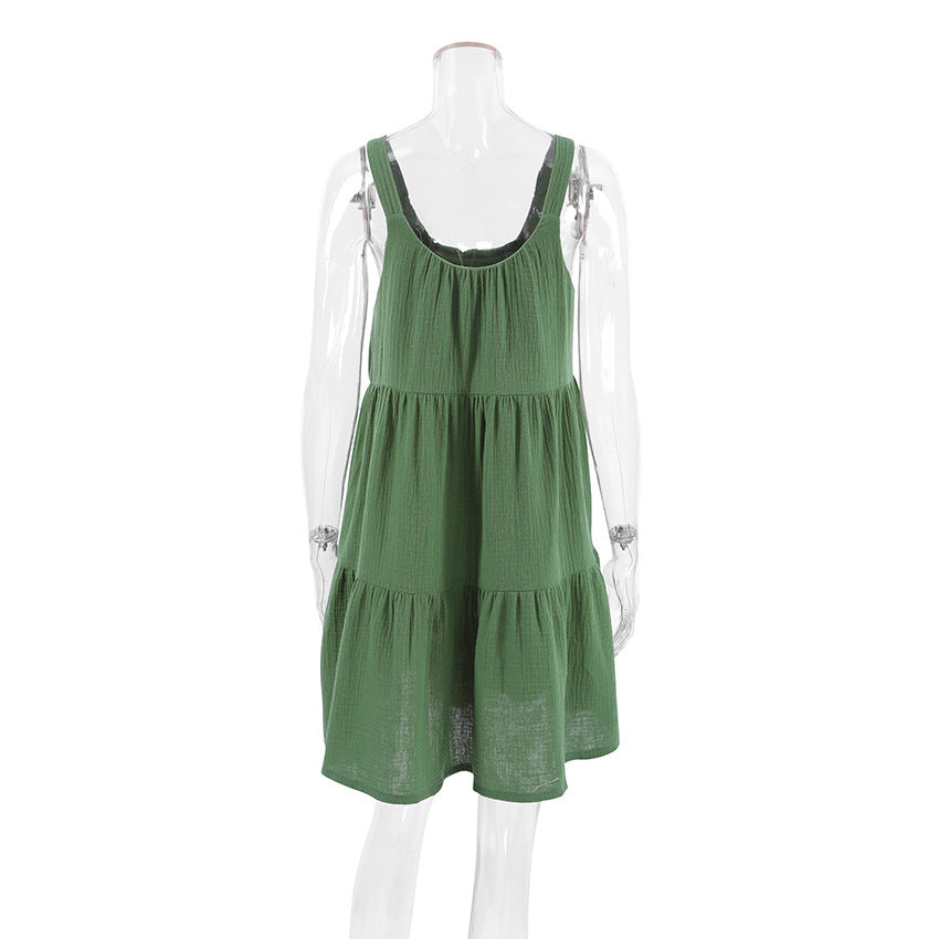 Outdoor Casual Home Spaghetti Straps Sleeveless Short Nightdress