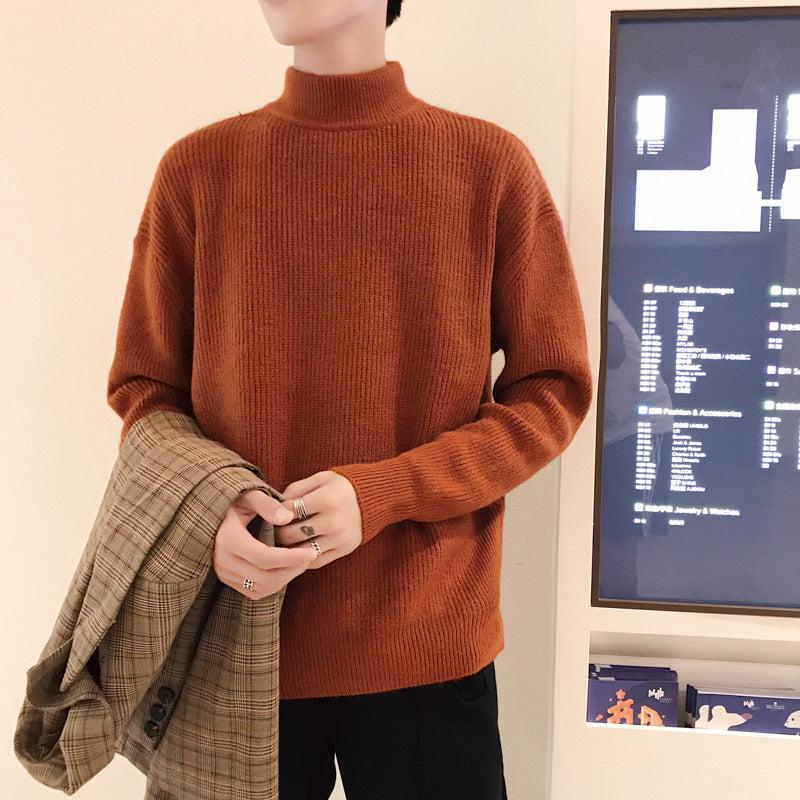 Autumn And Winter Men's Crewneck Sweater Men's Loose Plus Velvet