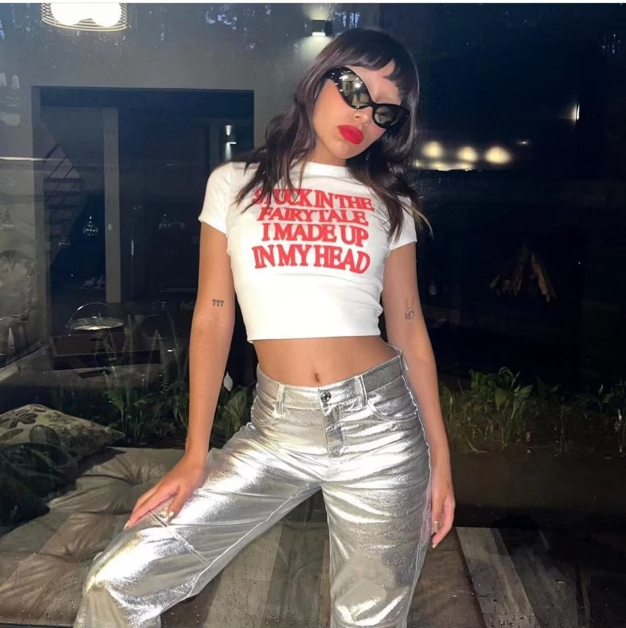 Women's High Waist Straight Casual Wide Leg Leather Pants