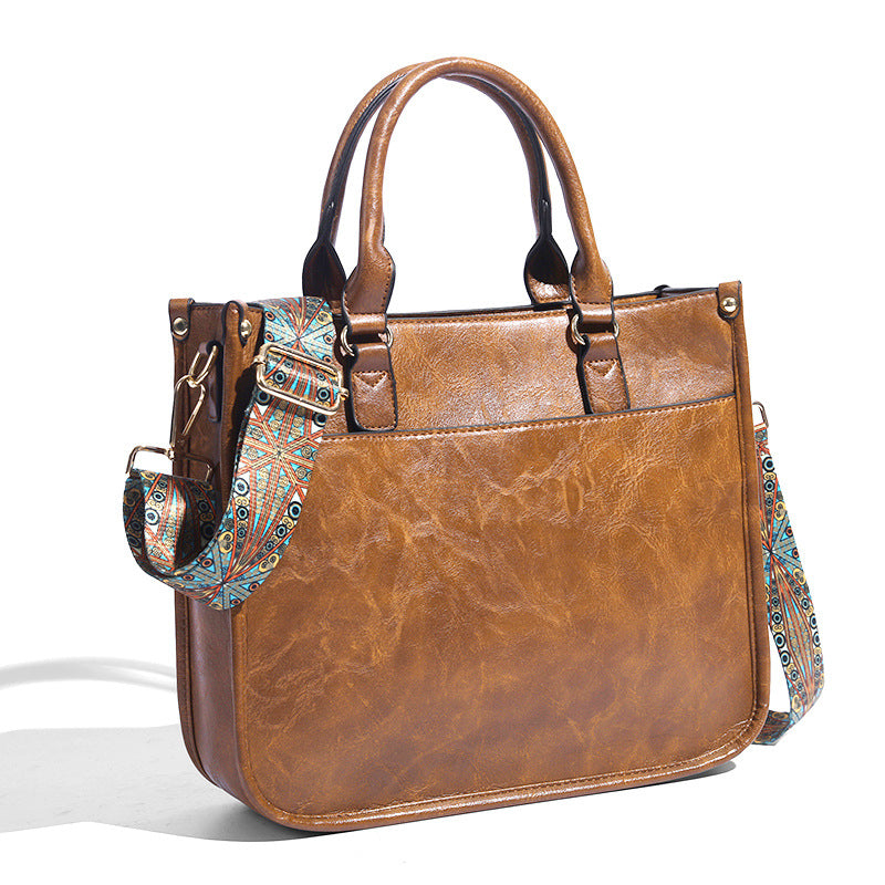 Soft Leather Large Capacity Crossbody Shoulder Tote Bag