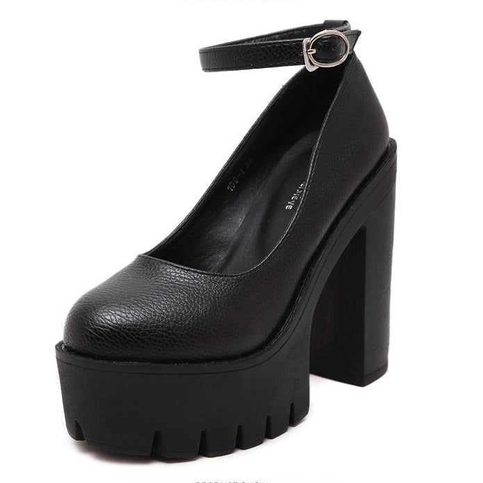 European And American Fashion Buckle Women's Shoes