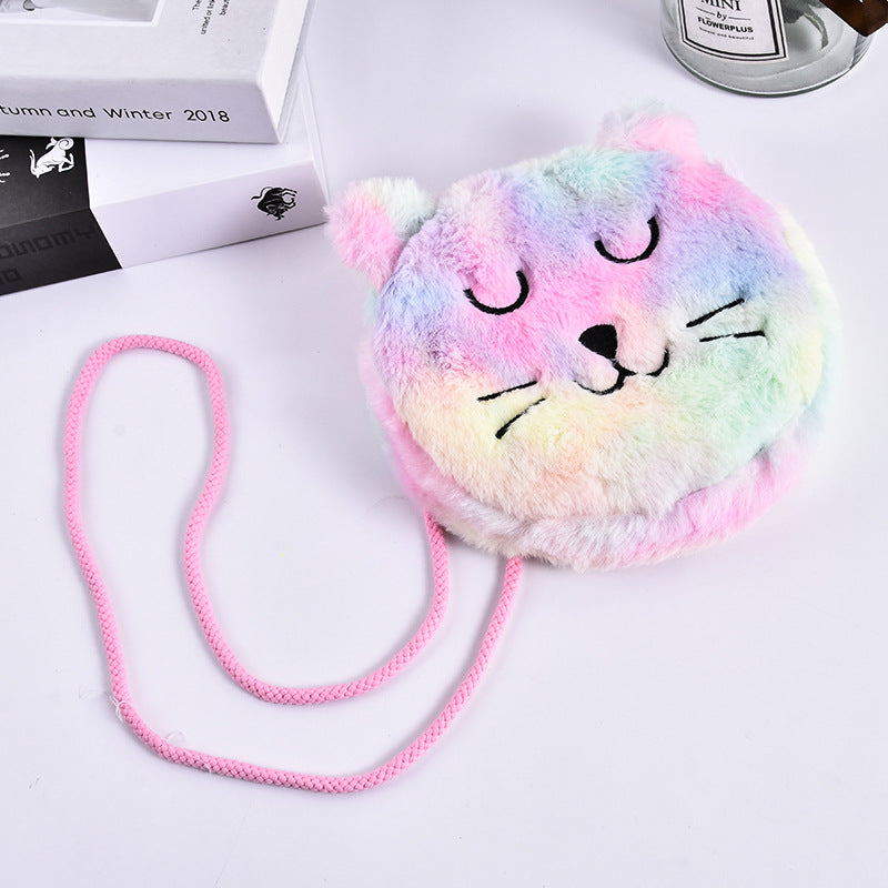 Children's One-shoulder Fashion Plush Embroidered Fabric Mini Bag